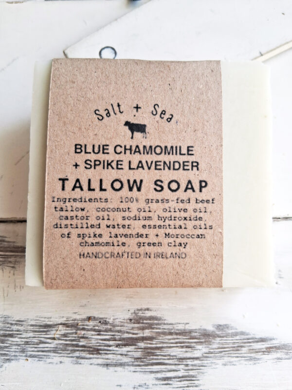 BLUE CHAMOMILE AND LAVENDER TALLOW SOAP - Image 5