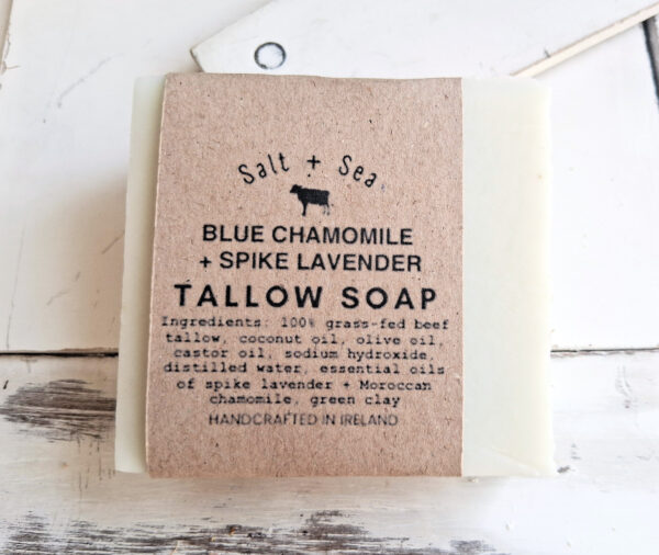 BLUE CHAMOMILE AND LAVENDER TALLOW SOAP