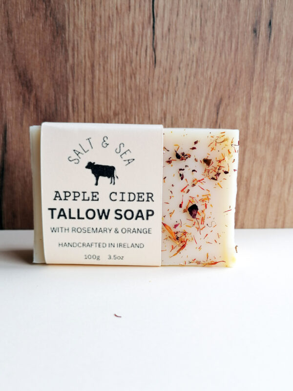 apple cider tallow soap with rosemary and orange