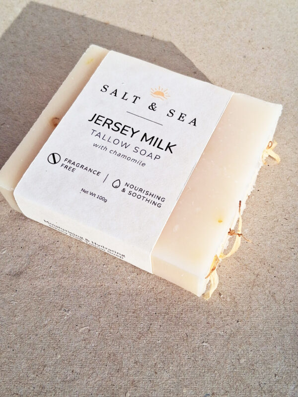 Jersey Milk Tallow Soap - with chamomile 100g - Image 3