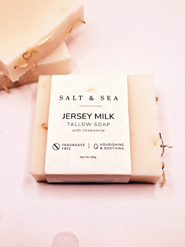 Jersey Milk Tallow Soap - with chamomile 100g - Image 7