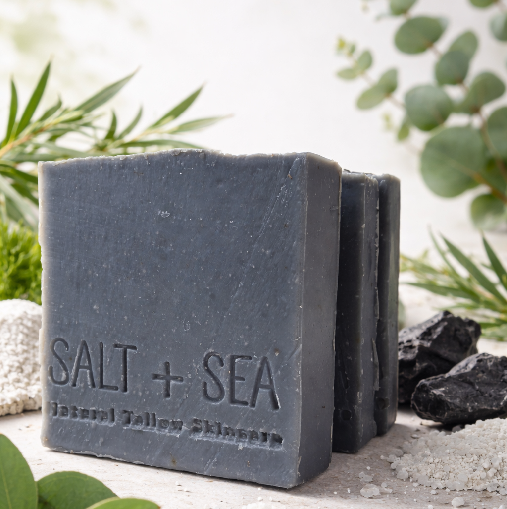 zeolite and charcoal tallow soap