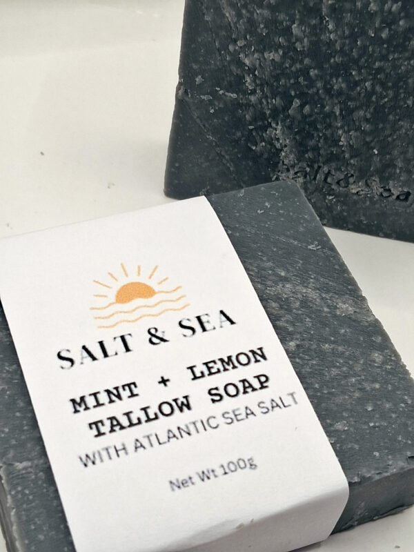 mint and lemon soap with sea salt