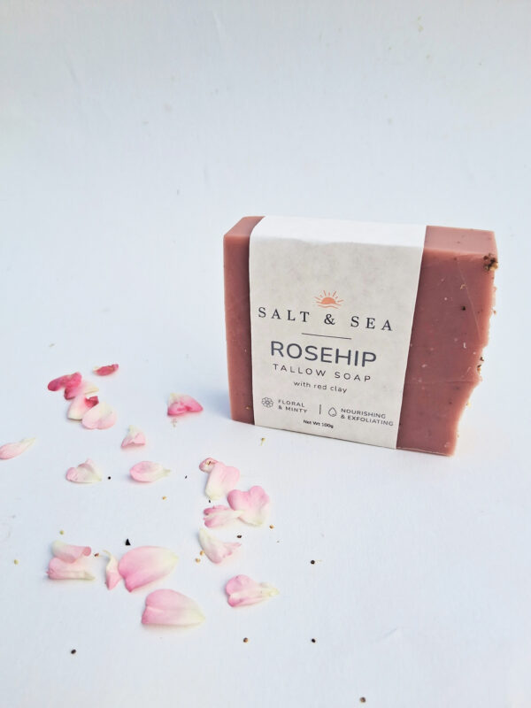 ROSEHIP SOAP with red clay and geranium (100g) - Image 7