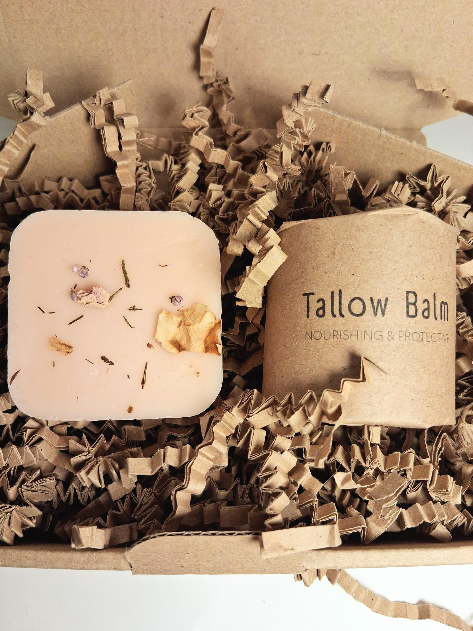 pink clay soap with basil & lemon with citrus balm