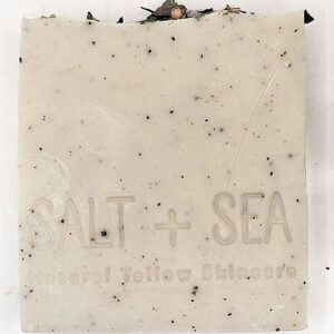 Exfoliating tallow soap with coffee grinds