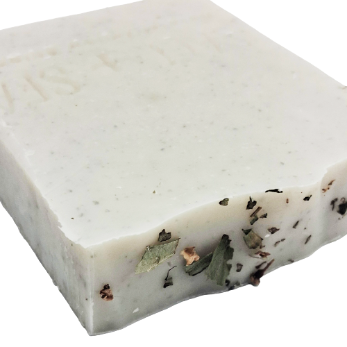 spearmint and lemon tallow soap with coffee