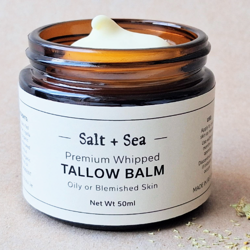 Tallow balm with plant oils grass fed